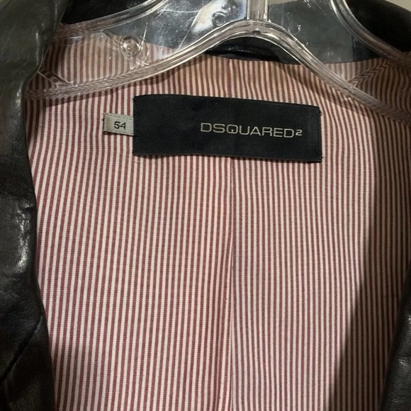 DSQUARED2 LEATHER BIKER JACKET IN SIZE 54 - Picture 3 of 10